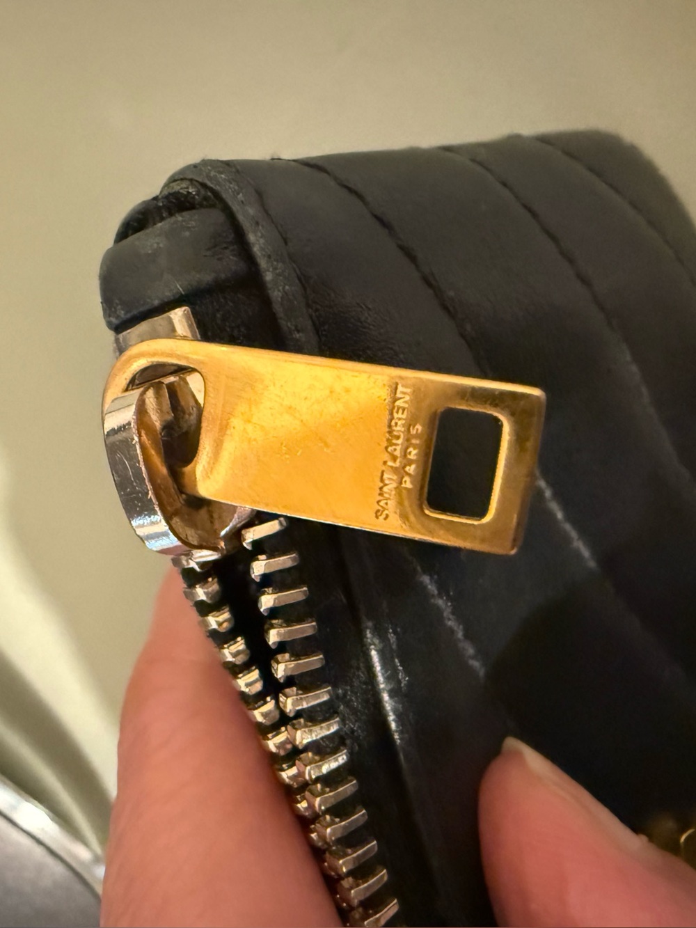 Saint Laurent Black Zippered Pouch - Picture 6 of 7